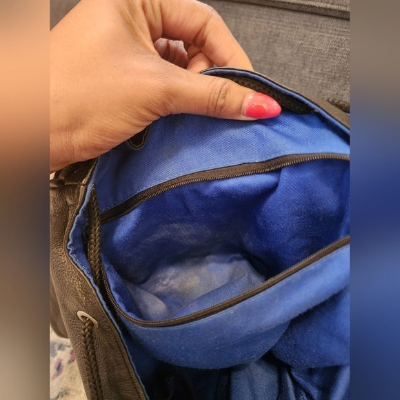 Black Leather Multi-Pocket Backpack - Picture 6 of 8